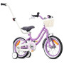 sun baby Heart Bike Vélo Enfant Fille 12/14/16 Pouces 2+ Ans | Roulettes stabilisatrices, barre de poussée amovible, panier, son