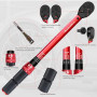 ATsafepro Clé Dynamométrique 3/8 Pouce, 5-60 Nm Cle Dynamometrique Velo Avec Adaptateur 3/8" Vers 1/4"&1/2" et Rallonge de 15 cm