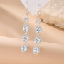 ALEXCRAFT Boucles d'Oreilles Pendantes Femme Argent Or Goutte Zircone | Hypoallergénique Longues Boucles d'Oreilles Pendantes Ar