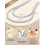 CASSIECA Tennis Collier Zircon Femme Collier Or/Argent Ras du Cou Collier Chaine Argent Femme Choker Collier Simples Diamant Syn