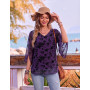 Hotouch Chemisier Femme Manches 3/4 Elegant Fluide Double épaisseur Tunique | col en V Mousseline Blouse Haut| Floral/Unie/Paill
