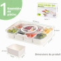 Luxear Snack Box Plateau de Service Divisé, Boîte de Conservation Alimentaire 8 Compartiments Boîte à Goûter Lavable pour Déjeun