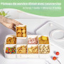 Luxear Snack Box Plateau de Service Divisé, Boîte de Conservation Alimentaire 8 Compartiments Boîte à Goûter Lavable pour Déjeun