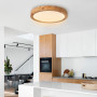 Baerolc Plafonnier LED Rond, 20W Luminaire Plafonnier Bois 30cm | Blanc Chaud 3000K Plafonnier chambre, Lampe de Plafond Moderne