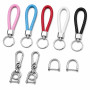 Honeyone Porte-Clés Cuir Tressé, Lot de 9 avec Anneau en D pour Clés | Design Tressé Élégant, Cinq Coloris Assortis, Adapté aux 