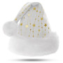 KONVINIT Blanc Bonnet de Noel Luxe Bonnet Pere Noel avec Paillette Chapeau de Noel de Velours Costume pere Noel Homme Femme,blan