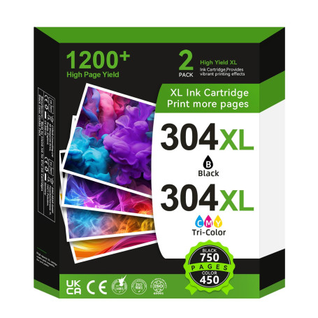 304XL Cartouches d'impression pour HP 304 Remplacement pour Original HP 304 Cartouches Noir et Couleur pour HP Envy 5000 5030 50