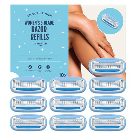 by Amazon Lot de 10 recharges pour rasoir à 5 lames pour femme, 10 pièces