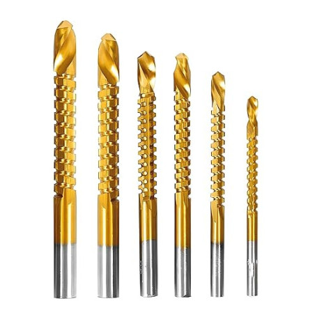 YUENTOEN Forets à Bois 135°Coupe Latérale,Tige ronde,φ3mm-φ8mm (6Pcs) | Adapté au perçage, rainurage et coupe de haute précision