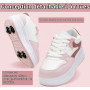 ANEFUN Chaussures de skate à roulettes pour enfants, garçons et filles, baskets avec roues détachables, chaussures de sport