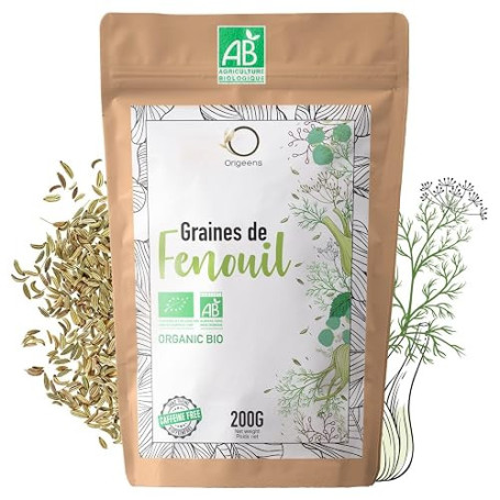 ORIGEENS INFUSION GRAINES DE FENOUIL BIO 200g | Tisane allaitement bébé, lactation et digestion difficile | Graine de Fenouil Bi