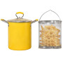 PARACITY Friteuse 3L avec Panier Passoire, Petite Poêle à Frire avec Poignée en Silicone Anti-Brûlure, Acier Inoxydable 304, pou