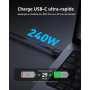 Anker Prime Câble Thunderbolt 4 USB C vers USB C | Charge 240W, Transfert de Données 40 Gbit/S, Compatible Écrans 8K/4K, MacBook