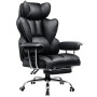 GTPLAYER Chaise Gaming, Bureau Soutien Lombaire Ressorts, siège Large accoudoirs Souple, Repose-Pieds, Hauteur réglable, Support