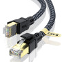 CABNEER Câble Ethernet 3 m RJ45 Cat 8 Réseau 40Gbps 2000MHz Haut Débit | Cable Reseau Nylon Tressé CAT8, Double Blindage LAN Câb
