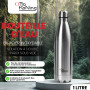 OTTO KONING Gourde Isotherme 1L Inox - Bouteille Thermos Café Thé Sans BPA | Inox 18/8 sans BPA, double paroi sous vide, chaud 1