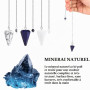 4Pcs Pendule Divinatoire de Radiesthésie Pendule Hexagonale en Cristal | Pendule D'améthyste en Cristal avec Chaîne Pendules en 