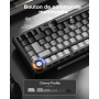 OMOTON Clavier sans Fil Gamer TKL 75% Mécanique ISO-FR QMK Via | Tri Mode 2.4GHz/Bluetooth/Filaire, Rétroéclairage RVB, Hot-Swap