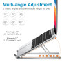 ivoler Support Ordinateur Portable en Aluminium, 6 Angles Réglables–Argent | Laptop Support Pliable, Léger et Stable, Stand Vent