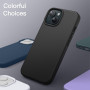 JETech Coque Silicone pour iPhone 15, Noir | Toucher Soyeux, Étui Housse Protection Antichoc, Résistant aux Rayures, Doublure en