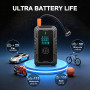 Démarreur de Batterie Auto Portable avec compresseur, Compatible véhicules Essence et Diesel 1,5L à 8L (Batteries 12V), gonflage