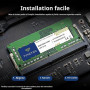 Timetec 8 Go DDR4 2400 MHz (PC4-2400T) PC4-19200 SODIMM – Non-ECC sans Tampon, 260 Broches, 1,2 V, CL17, Module de mémoire pour