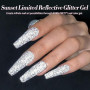 Born Pretty Vernis Semi Permanent Pailleté, 6 Couleurs Or Rouge Argent Brillant Réfléchissant Gel Nail Polish Soak Off U V/LED S
