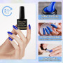 Shining She Vernis Semi Permanent, 6 Couleurs Bleu Clair Bleu Foncé Paillettes Gel UV Semi Permanent Soak Off UV/LED Vernis à On