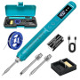 Kit de fer à souder sans fil à souder sans fil, rechargeable par USB, avec écran LCD, température réglable de 200 à 450 °C, fer