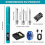 Kit de fer à souder sans fil à souder sans fil, rechargeable par USB, avec écran LCD, température réglable de 200 à 450 °C, fer