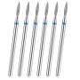 YUXIANLB Lot De 6 Forets À Cuticules En Forme De Flamme Avec Étui Outils De Manucure Professionnels De 3/32" En Carbure De Tungs