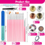 BUTBU 46 pièces kit Ongle de Nail Art avec Pinceau Nail art Ongles, Stylo de Pointage d'Ongle, Paillettes, Feuille d'Ongle, Band