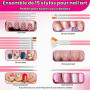 BUTBU 46 pièces kit Ongle de Nail Art avec Pinceau Nail art Ongles, Stylo de Pointage d'Ongle, Paillettes, Feuille d'Ongle, Band