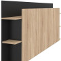 IDMarket - Tête de lit sur Pied CIRI pour lit 140 et 160 cm Bois et Noir | Avec rangements