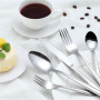 Gymdin Couverts de Table, Service de Table 6 Personnes, Couvert en acier inoxydable avec couteau à steak, Set de couverts et mod