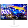 Amzfast Écran PC Gamer 24.5 Pouces 320Hz/FHD Blanc Moniteur PC Gamer 240Hz 1920x1080, Fast IPS Écran, 1ms MPRT, 120% sRGB, Eyes-