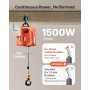 VEVOR Palan Électrique Portable 3 en 1 Treuil Électrique 700 kg Treuil Levage 1500 W pour Usine Entrepôt Garage, Hauteur Levage
