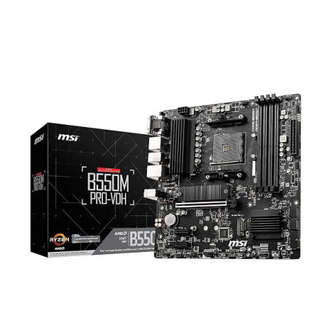 MSI B550M Pro-VDH Carte mère Micro-ATX, AM4 | Pour AMD Ryzen 3è gén, M.2, USB 3.2 Gen 1, USB Type-C pour panneau avant, HDMI