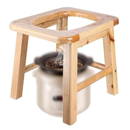 AMGBYMGB Siège vapeur en bois avec quatre pieds, toilettes tridimensionnelles, chaise vapeur Yoni, siège percée de chevet, tabou