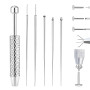 MBSIVSA 6 Pièces Ensemble de Pinces pour Piercing, Taper Ball Grabber Outil, Guide Insertion Piercing, Piercings pour Ouvrir et 