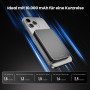 Kstime Batterie externe magnétique 10 000 mAh, design ultra fin en titane de 14 mm, chargeur portable sans fil PD20W avec entrée
