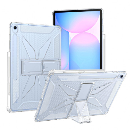 Asgens Étui Transparent pour Samsung Galaxy Tab S10FE+ 13,1" (2025) (SM-X620/X626) avec Porte-Crayon/Béquille, TPU Souple avec C