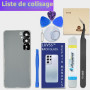 LUVSS Vitre Arrière pour Samsung Galaxy A55 SM-A556B/DS Noir Coque Cache Batterie avec Lentille de Caméra, Adhésifs, Kit Outils,