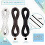 TOAOB 105M Cordon Ciré Tressé pour Bracelet 1mm Rond Blanc Noir et Marron | pour Fabrication de Bijoux Collier Artisanat Breloqu