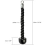 CampTeck U7223 Corde Triceps Simple, Corde Triceps Musculation avec Mousqueton - Noir