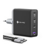 NOVOO 140W USB C Charger 4 Ports Charger Rapid avec 1 Câbles 240W | USB C1 140W Adaptateur Compatible avec iPhone 16 Plus Pro Ma