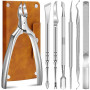Coupe-Ongles de Précision pour Ongles Épais et Incarnés, Kit de 7 Pièces Podologique Professionnel, Outils de Pedicure et Soin d
