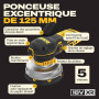 DEWALT Ponceuse excentrique sans fil 125 mm 18V XR, moteur brushless, vitesse variable 5 positions, avec sac souple et disques a