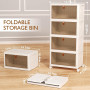 Boite de Rangement avec Couvercle, Boite Rangement Plastique Empilable 92L | Caisse Tour Rangement à 4 Niveaux avec 1 Couvercle,