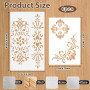 Yuomeaz Lot de 6 pochoirs créatifs réutilisables pour peinture, gabarit de bordure d'angle vintage pour mur, meubles, scrapbooki